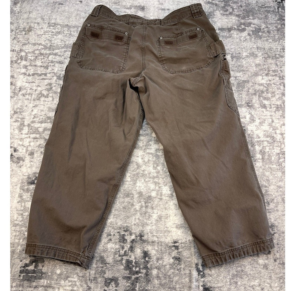 Duluth Trading Co Flex Fire Hose Work Pants Men 38 Brown Durable Stretch Canvas